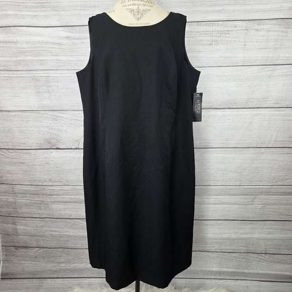 Kasper Seperates Plus Size Black Sleeveless Sheath Dress - Picture 2 of 11